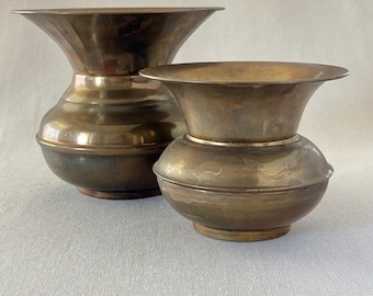 Vintage Small and Large Brass urn, sold separately. Pairs nicely together with heights. In Great vintage condition. Ships Fast!