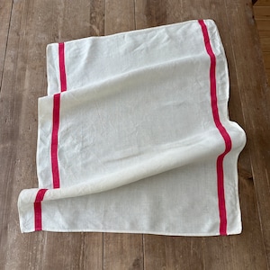Vintage French Tea Towels, Linen/Cotton Metis Torchons, Ship from US,  avail. Great gift in Classic Red Stripe.