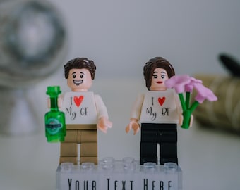 Custom Torso Message Graphic Minifigure - Personalized Gift for Her, Him, Couple, Anniversary, Birthday, Desk Decor, Best Friend, Company