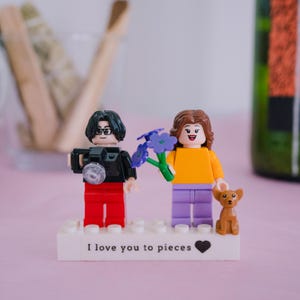 Personalized Anniversary Minifigures Text, Custom Boyfriend Birthday Gift, Valentines Gift, Gift For him, Gift for Her, Couple Gift, DIY