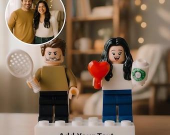 Custom Text Minifigure - Personalized Gift for Her, Gift for Him, Gift for Couple, Anniversary, Birthday, Desk Decor, Best Friend