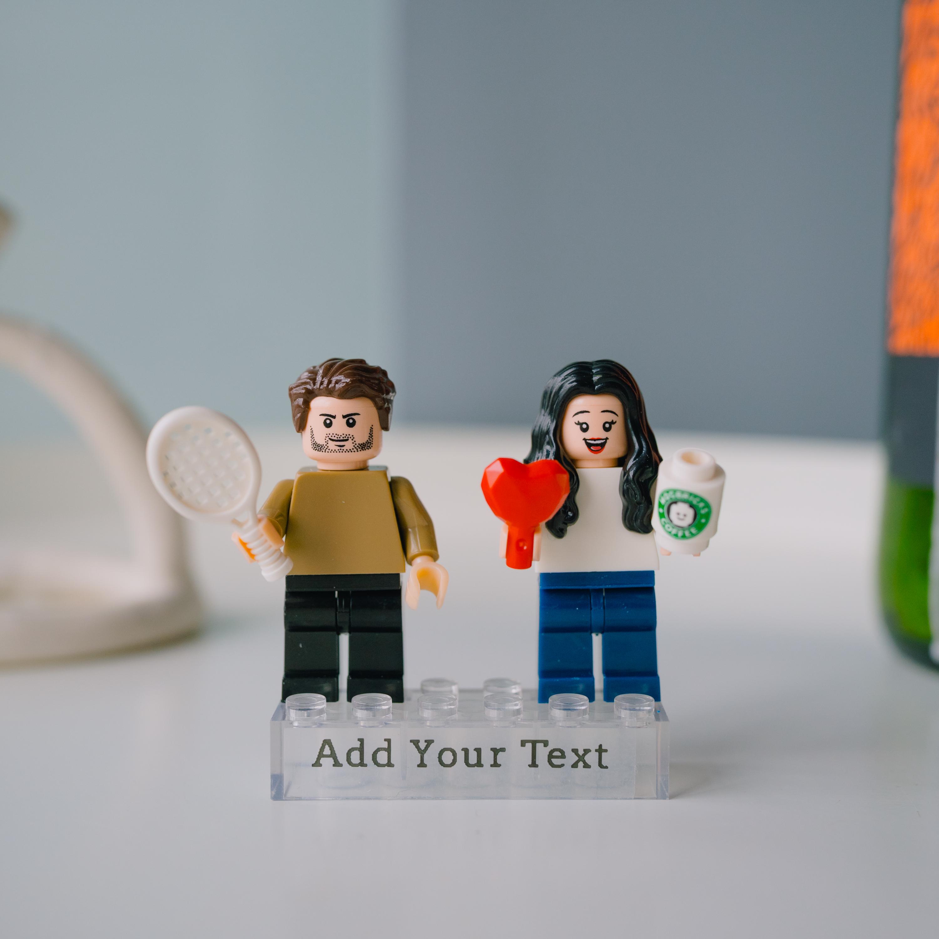 Custom Text Minifigure - Personalized Gift for Her, Gift for Him, Gift for Couple, Anniversary, Birthday, Desk Decor, Best Friend