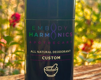 CUSTOMIZABLE aroma Natural Deodorant, Handmade Vegan Sensitive Skin 2.65oz | NO Aluminum Baking Soda Phthalates Parabens Synthetic Fragrance