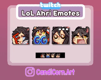 Ahri Twitch Emotes / Emote Twitch / Twitch Emote / Graphics for Stream / Streamer Graphics / LoL / League of Legends