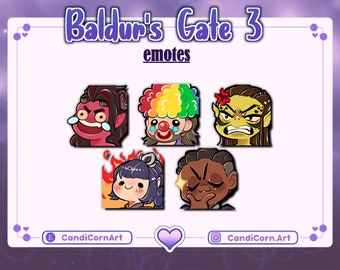 Baldur's Gate 3 Emotes / Twitch Emote / Graphics for Stream / Streamer Graphics / Badge / Video Games