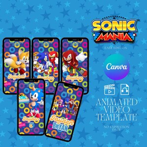 Sonic Birthday Video & printable Birthday Invite Template|Sonic The Hedgehog|Sonic Party Digital Invite|Digital Kids Party|Animated Evite