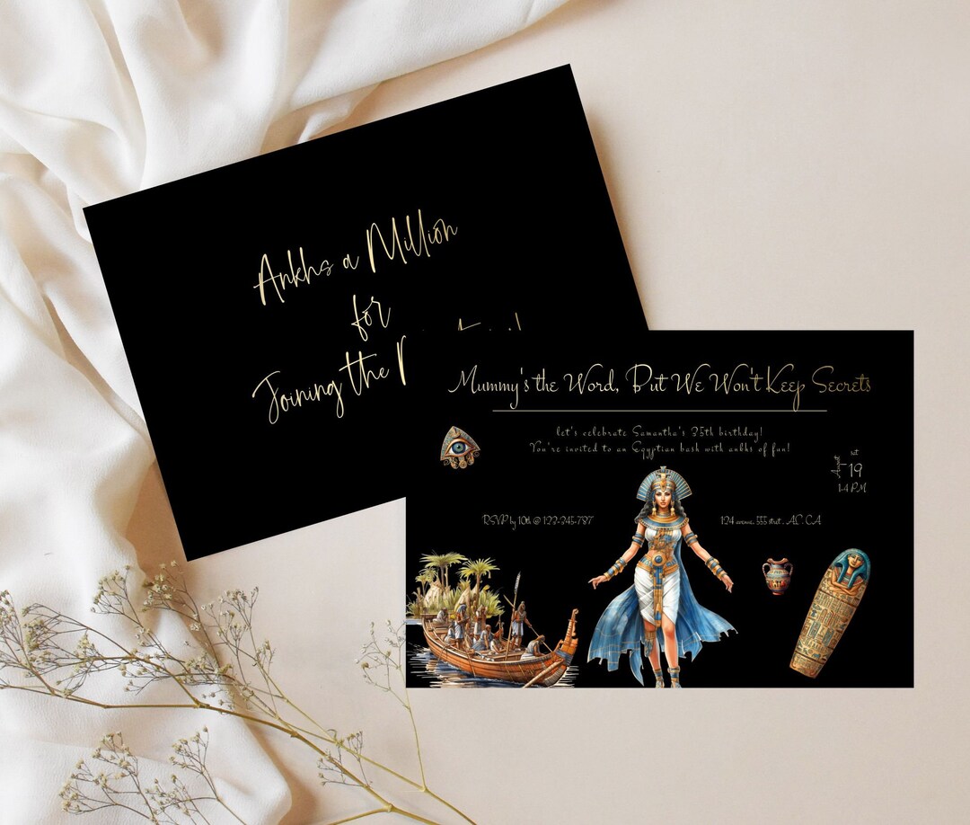 Editable Egyptian Theme Birthday Invitationmummy s The Word but We Won editable-egyptian-theme-birthday-invitationmummy-s-the-word-but-we-won