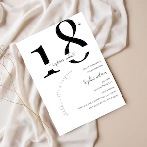 Editable sweet 18 minimalist birthday Invitation|Editable Template|Instant Download 18th birthday|look who's 18 girl and boy's 18th birthday