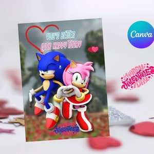 Sonic printable Valentine's card Template|Sonic The Hedgehog|SonicValentine's day funny card|Will you put the ring on valentine propose card