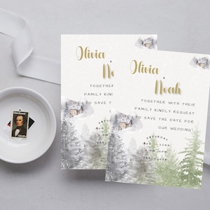 Editable instant download Mountain Wedding Invitation|Forest wedding|Rustic Wedding|Greenery Wedding|Outdoor wedding|Printable download
