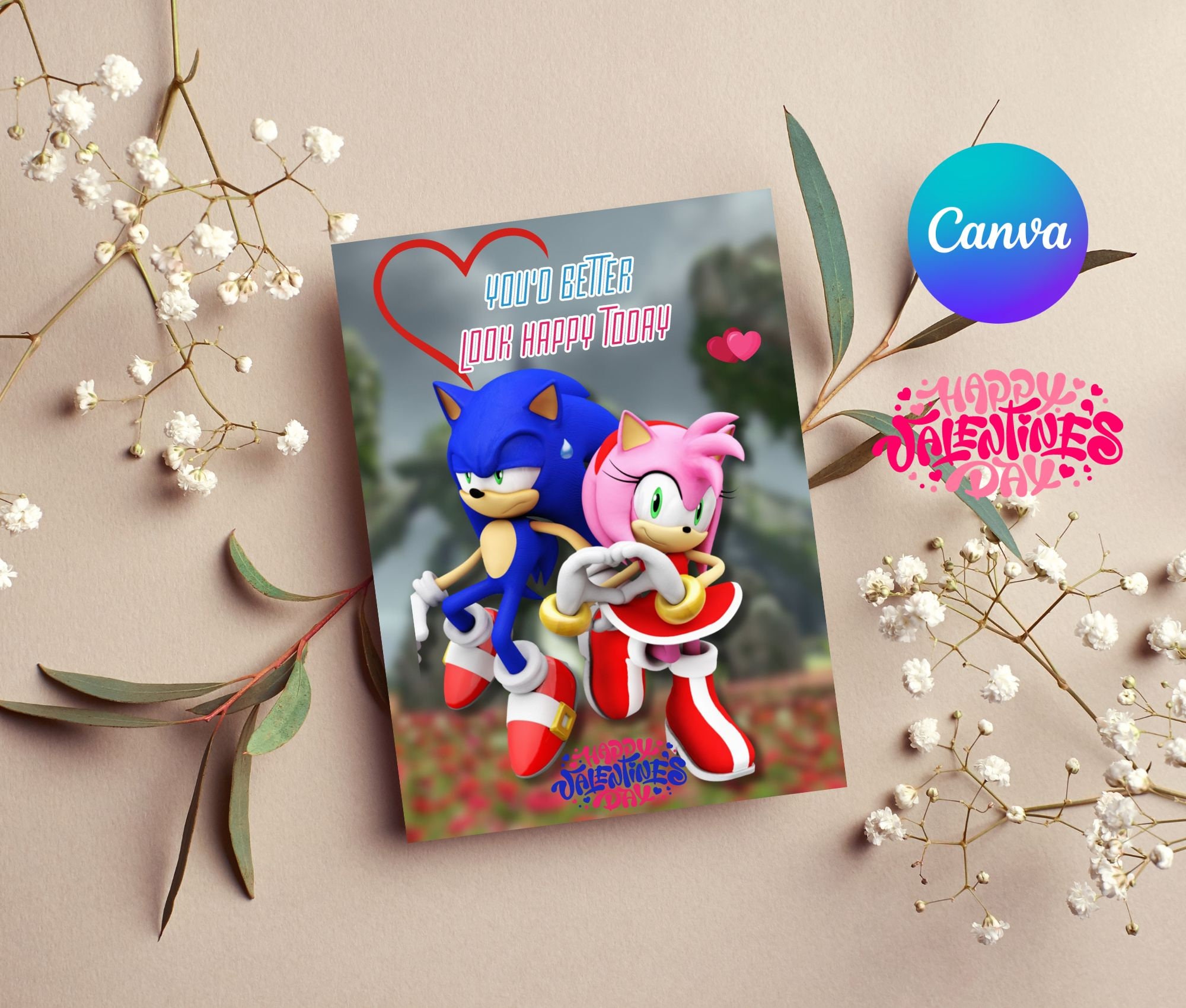 Sonic Printable Valentine's Card Template|sonic the Hedgehog ...