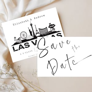 Modifiable Las Vegas Enregistrer la date|Las Vegas Mariage Enregistrer la date,|Las Vegas Skyline Enregistrer la date| Vegas Strip Réservez la date Carte postale