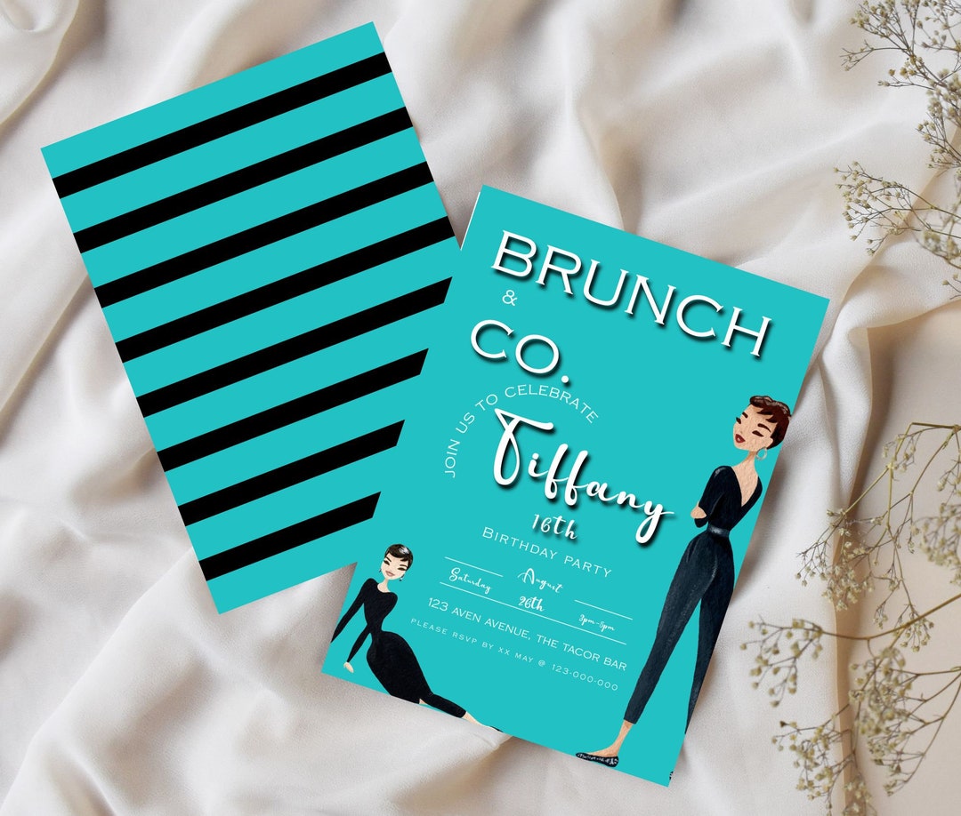 Editable Brunch Birthdaybreakfast at Tiffanys Theme Birthday Party ...