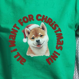 All I Want for Christmas Inu Unisex Crewneck Sweatshirt, Gift for Him or Her, Shiba Inu Christmas Sweatshirt, Gift for Shiba Inu Lover