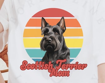 Scottie Mom Unisex Short Sleeve Tee, Gift for Her, Scottish Terrier Mom Tshirt, Gift for Scottie Owner, New Dog Mom Gift, Dog Lover Tee