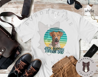 Jack Russell Terrier Dad Unisex Jersey Kurzarm T-Shirt, Grafik-T-Shirt für ihn, Geschenk für Jack Russell Terrier Besitzer, Tshirt für Hundeliebhaber