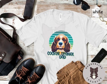 Cocker Spaniel Papa Unisex Kurzarm T-Shirt, grafisches T-Shirt für ihn, Geschenk für Cocker Spaniel Besitzer, T-Shirt für Hund Papa, Cocker Spaniel T-Shirt