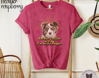 Red Merle Border Collie to moi ulubieni ludzie Koszulka z krótkim rękawem unisex, prezent dla niego lub dla niej, koszulka dla miłośnika Border Collie