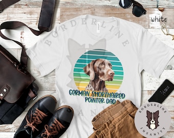 T-shirt a maniche corte in jersey Unisex papà puntatore tedesco a pelo corto, maglietta grafica per lui, regalo per il proprietario di puntatore tedesco a pelo corto, cane papà Tee