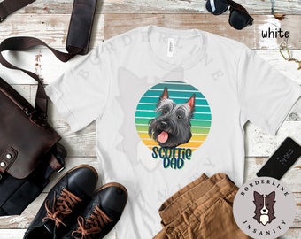 Scottie Dad Unisex Jersey Short Sleeve Tee, Graphic Tee for Him, Gift for Scottish Terrier Owner, TShirt for Dog Lover, Gift for New Dog Dad