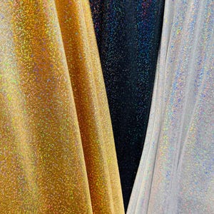 Luxury Nylon spandex with hologram foggy foil 4way stretch 58/60” Sold by the YD. Ships worldwide from Los Ángeles California USA
