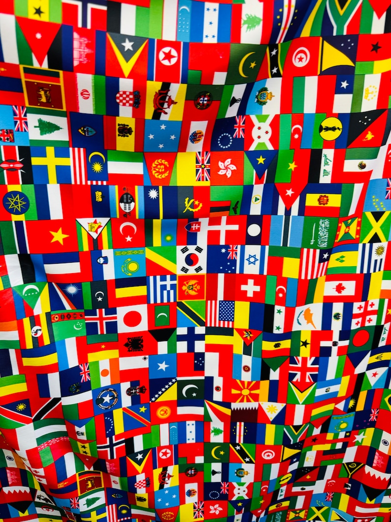 Mix'd Flags Multi International Flags Design Print on Best Quality of Nylon Spandex ...