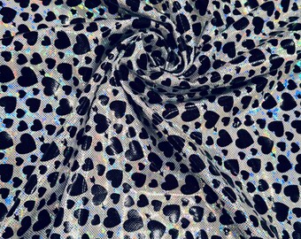 Valentijnsdagontwerpen Hologram metalen verbrijzeld glas beste kwaliteit nylon spandex 4-way stretch 58/60" Stoffen van hoge kwaliteit van AlexLA