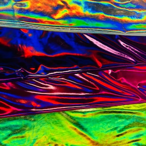 Mirror Iridescent Deluxe stretch vinyl high quality super shiny vinyl 4-way stretch 58/60” Sold by the YD.