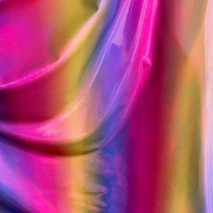 Rainbow design iridescence metallic nylon spandex 4-way stretch hologram high quality of spandex fabric 58/60”