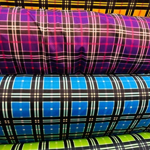 Deluxe Plaid design print on nylon spandex 4-way stretch high quality spandex fabric 58/60”