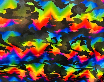 3D camouflage design print on great quality of nylon spandex 4-way stretch 58/60” Sold by the YD.