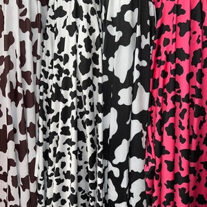 Exotic cow design print on best quality of nylon spandex 4-way stretch 58/60” Sold by the YD. Ships worldwide from L.A