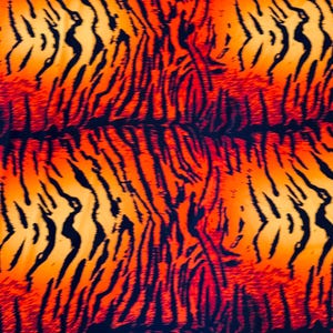 Puede incluir: Un patr&oacute;n repetitivo de rayas de tigre naranjas y negras. El dise&ntilde;o presenta rayas oscuras y audaces sobre un fondo naranja brillante, creando un efecto visual llamativo. El patr&oacute;n recuerda a un estampado animal.