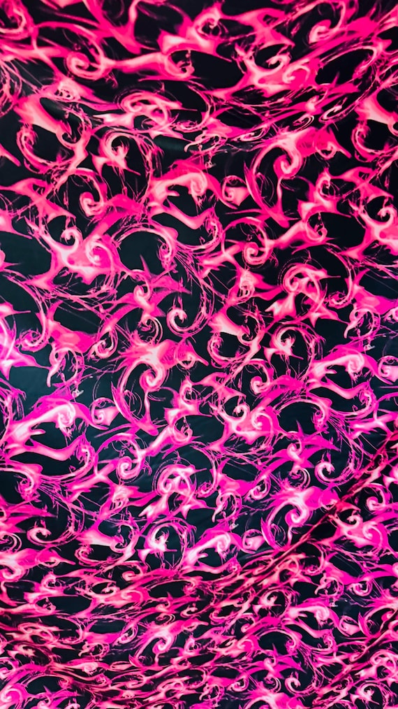 Tornado Fire Design Black/Pink best quality of  nylon spandex 4-way stretch 58/60” High quality fabrics by AlexLAFabrics