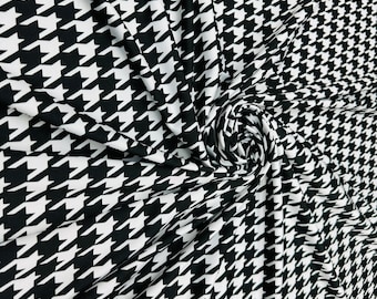 Houndstooth Luxury design print op de beste kwaliteit nylon spandex 4-weg stretch 58/60" Verkocht door de YD.