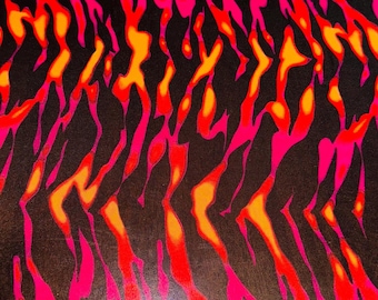 Tiger design exotic animal print Black/Pink on power mesh nylon spandex  4-way stretch 58/60” High quality fabrics by EthanLASpandex