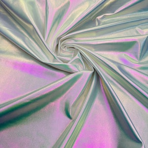 Unicorn iridescent all over foil metallic nylon spandex 4-way stretch 58/60”