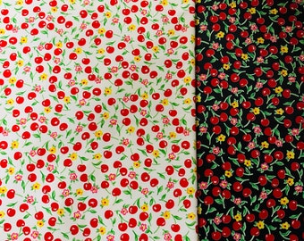 Deluxe Cherry design print op beste kwaliteit nylon spandex 4-way stretch 58/60" Verkocht door de YD. Wordt wereldwijd verzonden vanuit L.A