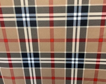 Diseño de cuadros de marca de lujo estampado en nailon spandex de la mejor calidad, elástico en 4 direcciones, 58/60". Se vende por yarda. Envíos a todo el mundo desde Los Ángeles.