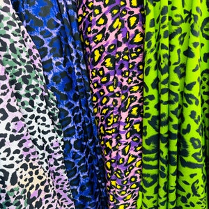 Leopard design exotic animal print on best quality of nylon spandex 4-way stretch 58/60” Sold by the YD.