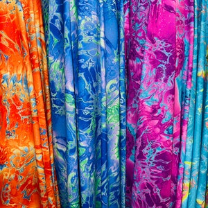 Deluxe abstract design hologram metallic nylon spandex 4-way stretch 58/60” Sold by the YD.