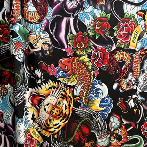 New Luxury Tattoo various designs print on nylon spandex 4-way stretch 58/60”