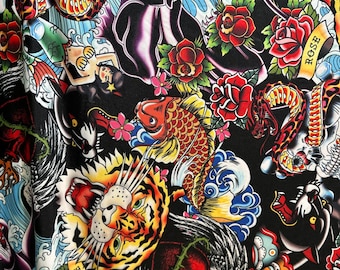 New Luxury Tattoo various designs print on nylon spandex 4-way stretch 58/60”