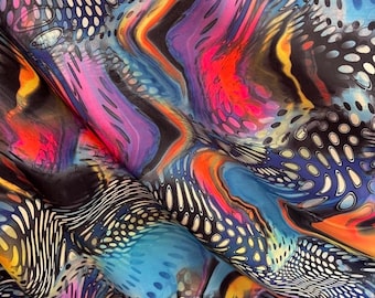 Abstract Luxury design multicolor print on great quality of nylon spandex 4-way stretch 58/60”