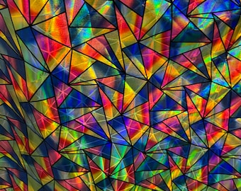 Diseño de vidrio roto Zafiro multicolor spandex de nailon metálico elástico en 4 direcciones 58/60" Tejidos de alta calidad de EthanLASpandex