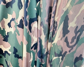 Camouflage Army design print on great quality of nylon spandex & power mesh print 4-way stretch 58/60” Sold by the YD.