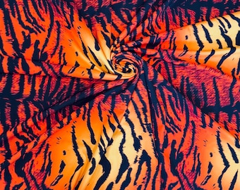 Tiger Design exotic animal print on best quality of nylon spandex 4-way stretch 58/60” High Quality fabrics by EthanLASpandex