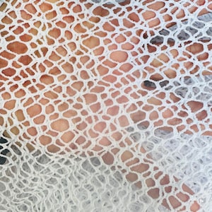 Spider Fishnet Design white color nylon spandex 4-way stretch 58/60” High quality fabrics by EthanLASpandex