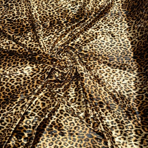Luxury Wild Cheetah design print on great quality of stretch velvet 4-way stretch 58/60” Sold by the YD.