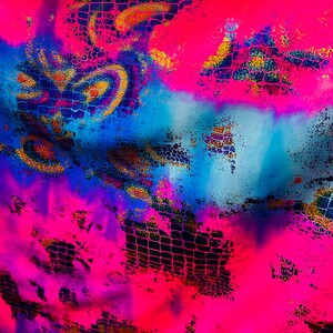 New exotic animal abstract design hologram metallic nylon spandex best quality of high quality fabric 4-way stretch 58/60”
